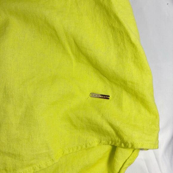 Nine West Lime Green Peasant Puff Sleeve Ruched Cuff Boho - Picture 3 of 5
